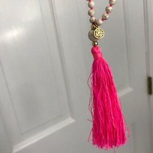 Lilly Pulitzer Hot Pink Tassel Necklace